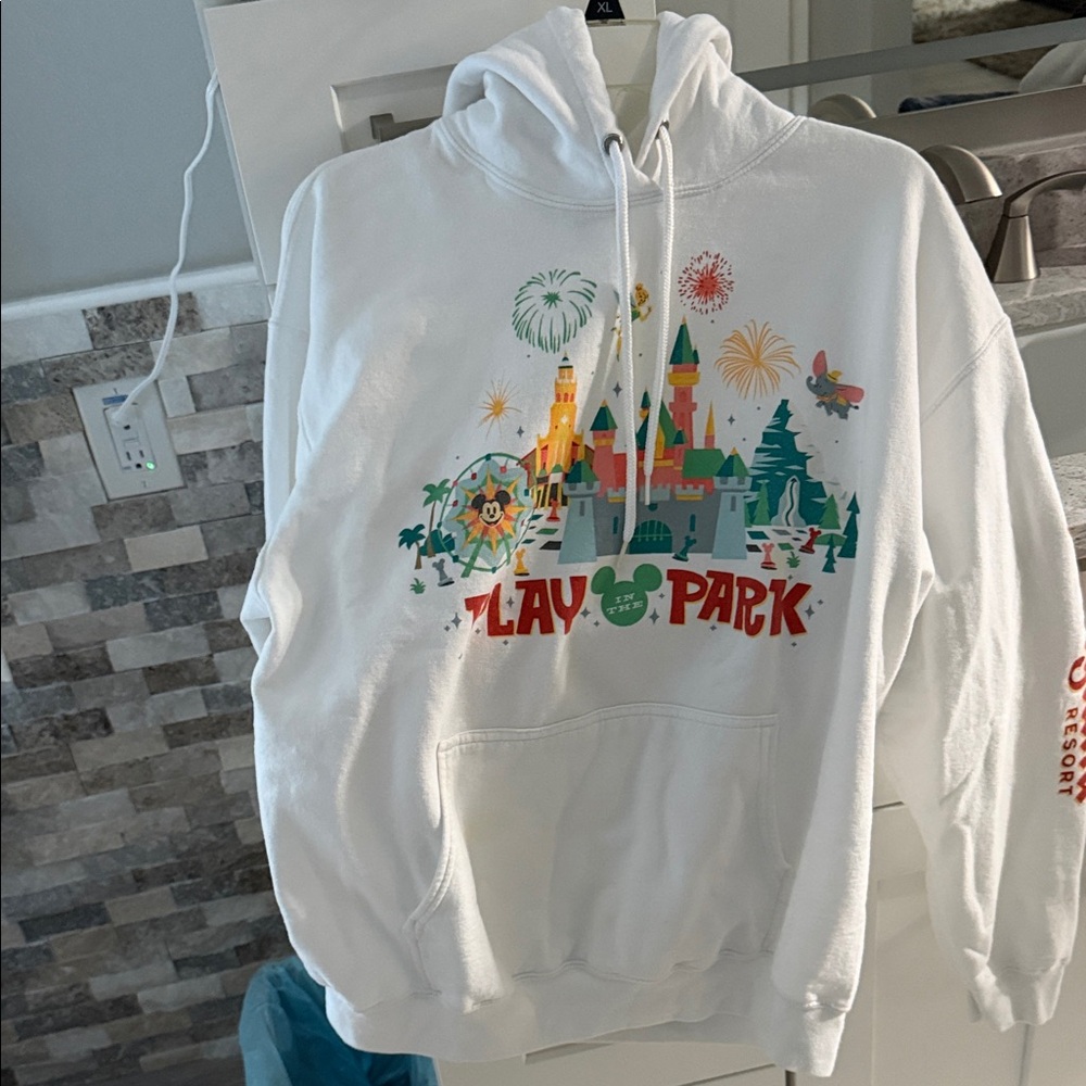 Disneyland Play at the Park Graphic White Hoodie